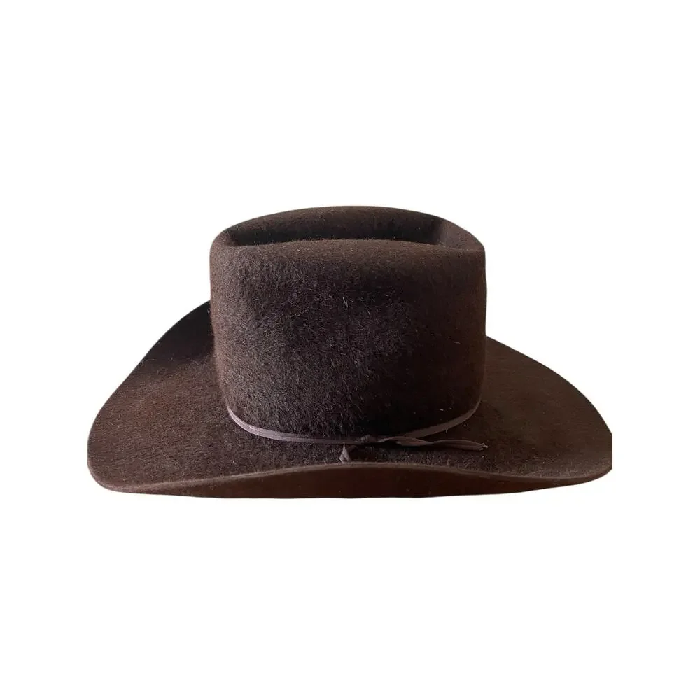 resistol chocolate-colored Rodeo King 10X Grizzly cowboy hat Sz; 7 1/8